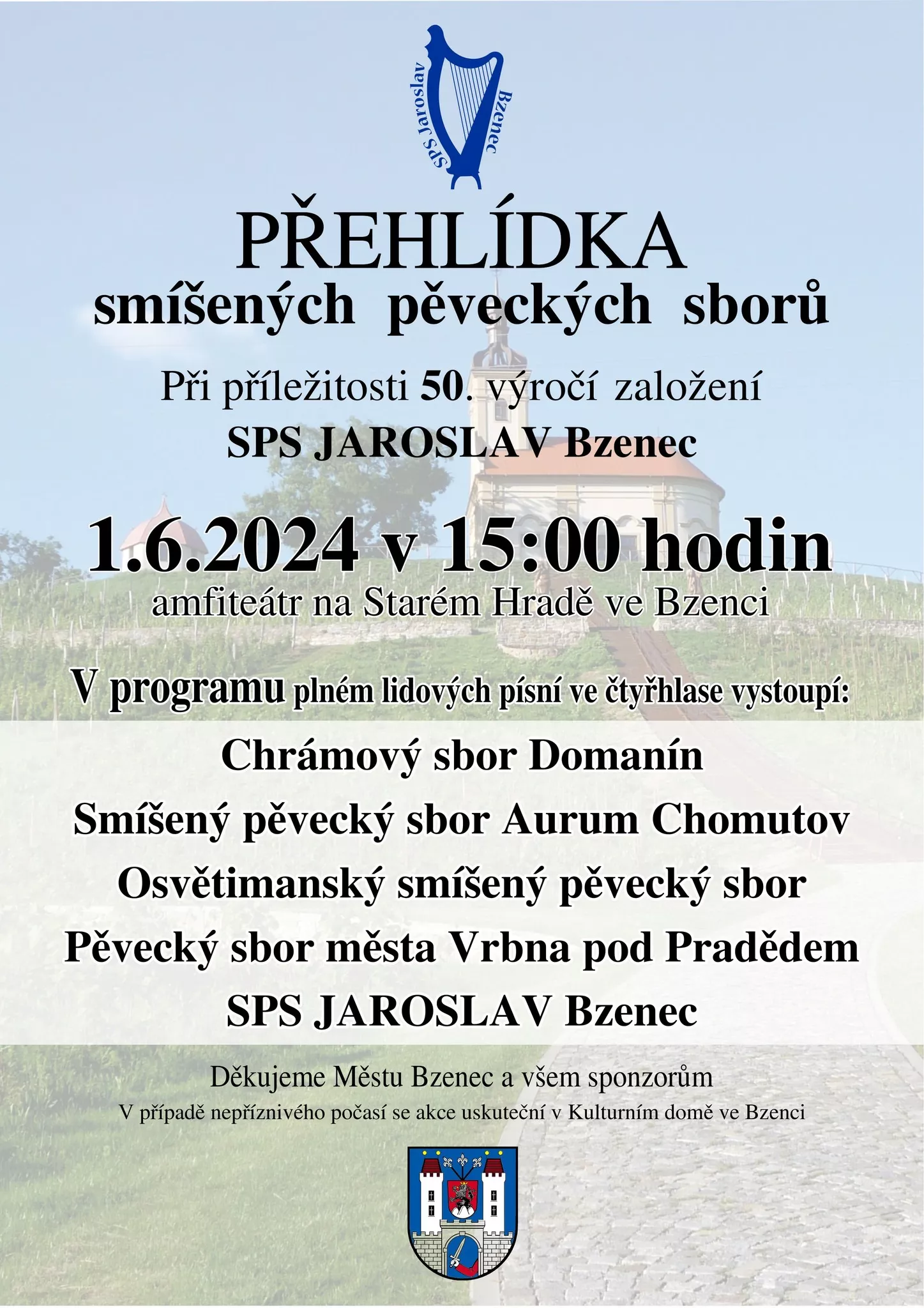 plakát_přehlídka smířených pěveckých sborů Bzenec 
