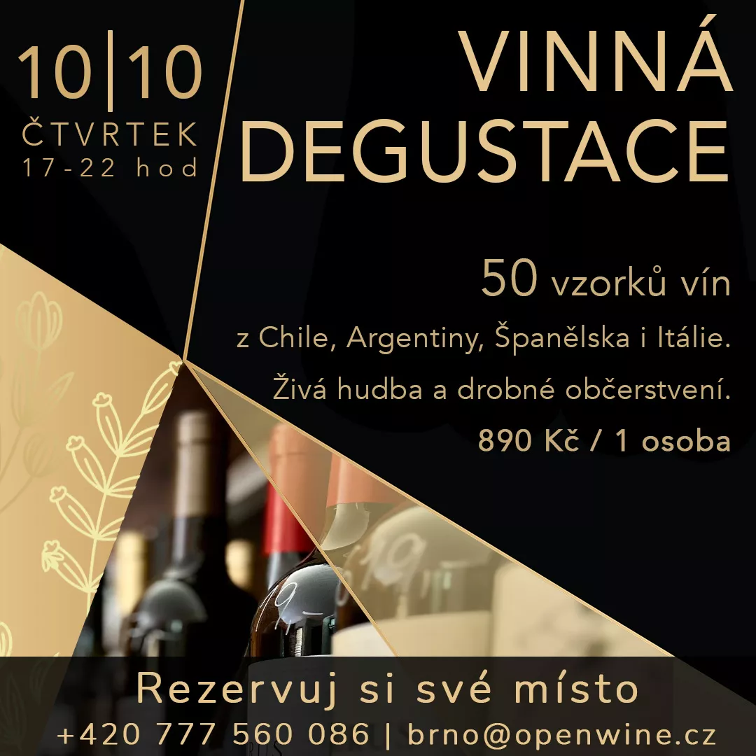 Vinná Gala degustace 50 vzorků vín
