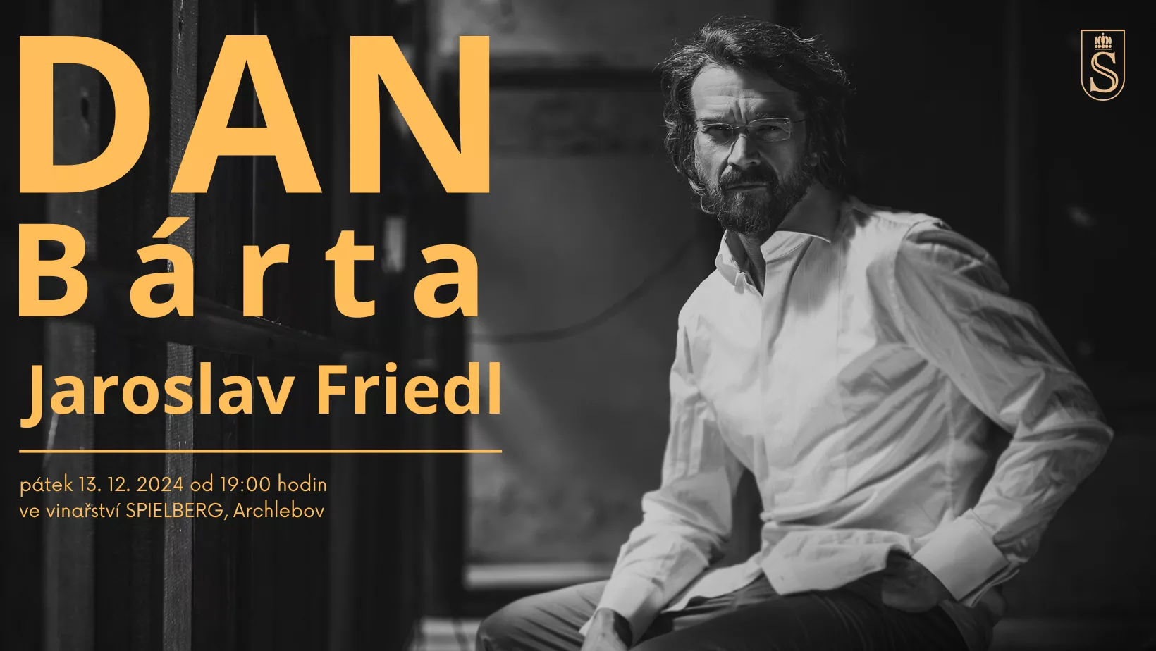 Vánoční koncert Dana Bárty v doprovodu kytaristy Jaroslava Friedla ve vinařství SPIELBERG