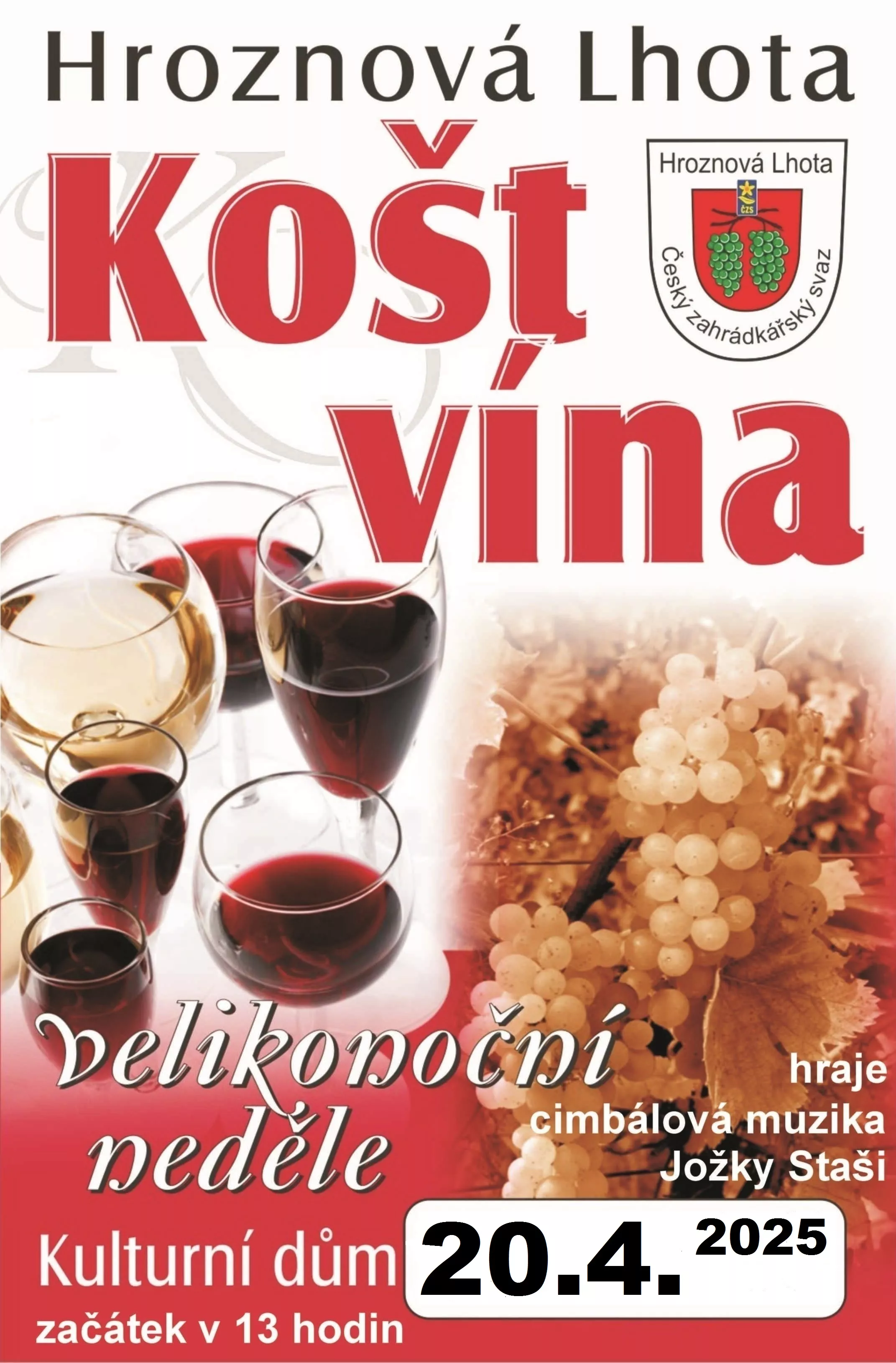 Velikonoční košt vína v Hroznové Lhotě