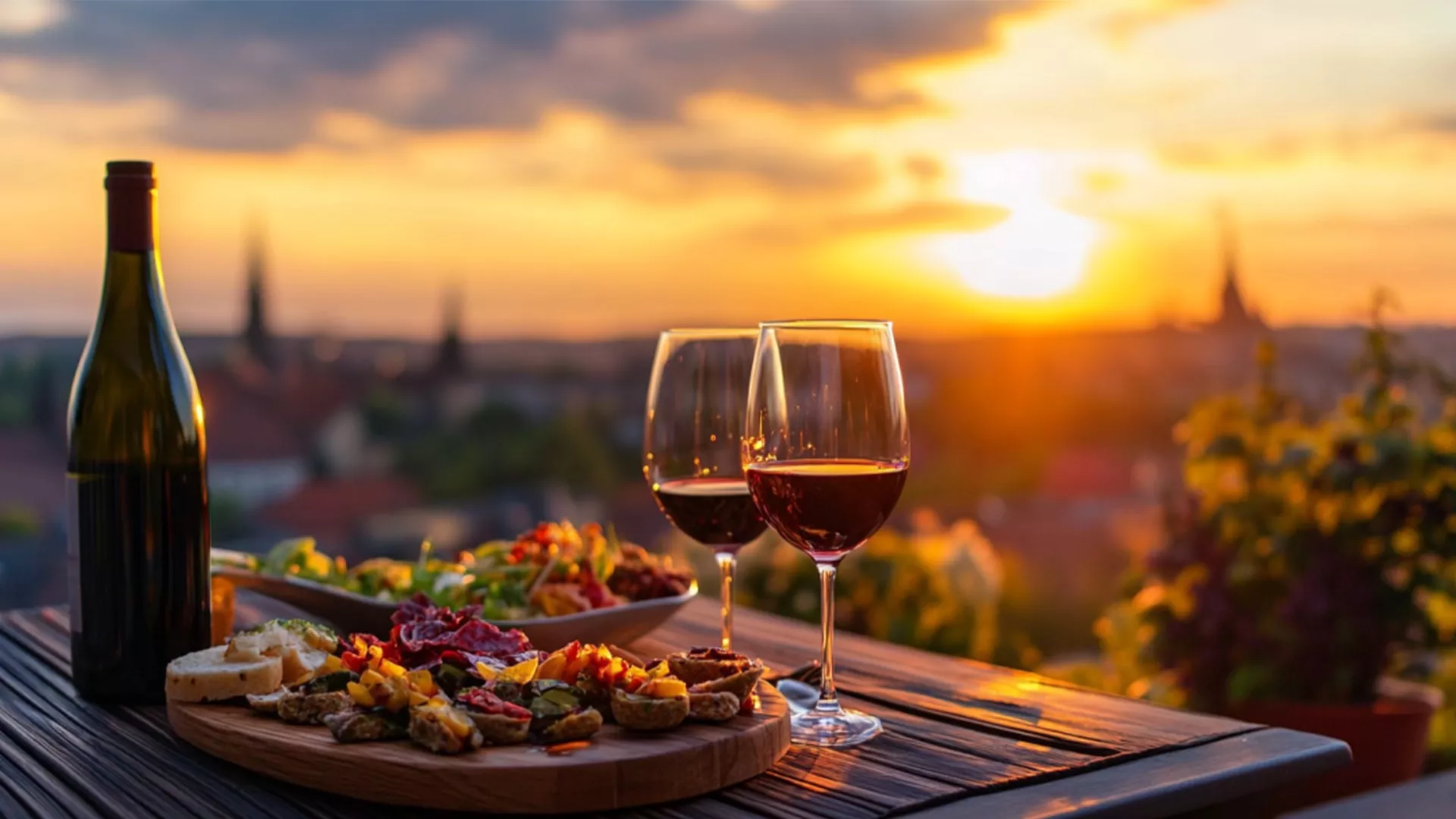 Wine & Tapas na střeše Vinařství THAYA