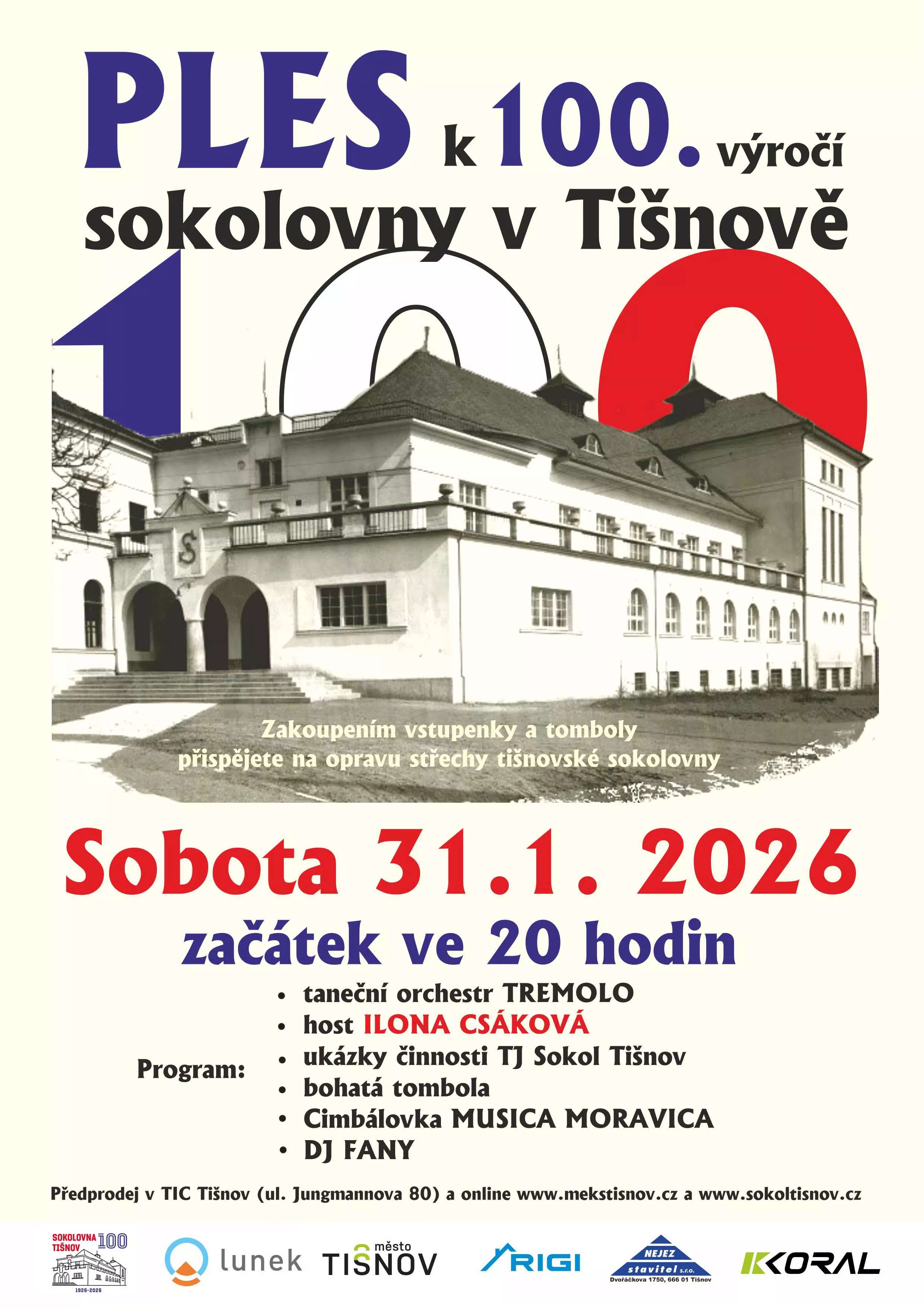 100. výročí - ples, autor: Sokol Tišnov