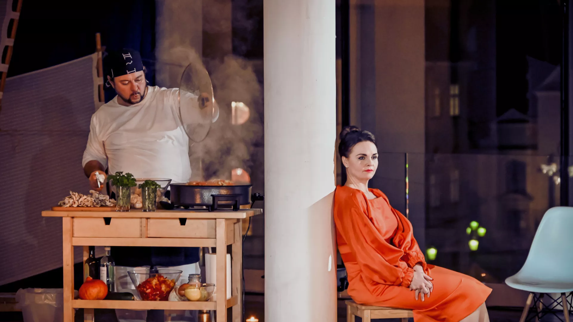 Dýňový démon ve vegetariánské restauaraci